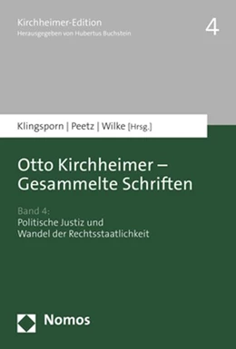 Abbildung von Klingsporn / Peetz | Otto Kirchheimer - Gesammelte Schriften | 1. Auflage | 2019 | 4 | beck-shop.de