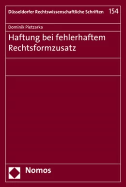 Abbildung von Pietzarka | Haftung bei fehlerhaftem Rechtsformzusatz | 1. Auflage | 2018 | beck-shop.de