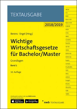 Abbildung von Berens / Engel | Wichtige Wirtschaftsgesetze für Bachelor/Master, Band 1 | 10. Auflage | 2018 | beck-shop.de