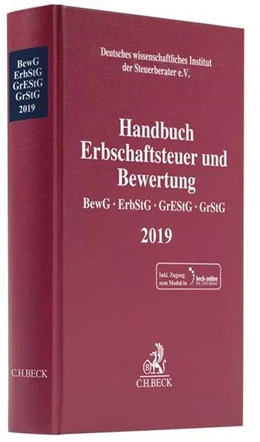 Abbildung von Handbuch Erbschaftsteuer und Bewertung 2019: BewG, ErbStG, GrEStG, GrStG 2019 | 1. Auflage | 2019 | beck-shop.de