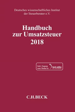 Abbildung von Handbuch zur Umsatzsteuer 2018: USt 2018 | 1. Auflage | 2019 | beck-shop.de