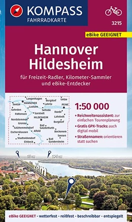 Abbildung von Kompass-Karten Gmbh | KOMPASS Fahrradkarte 3215 Hannover, Hildesheim 1:50.000 | 1. Auflage | 2019 | beck-shop.de