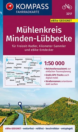Abbildung von Kompass-Karten Gmbh | KOMPASS Fahrradkarte 3217 Mühlenkreis Minden-Lübbecke 1:50.000 | 1. Auflage | 2019 | beck-shop.de