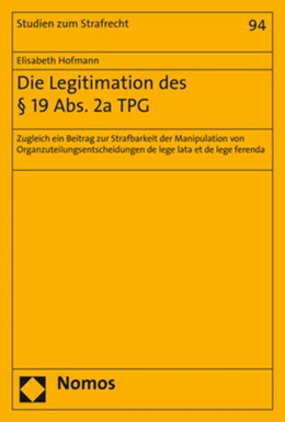 Abbildung von Hofmann | Die Legitimation des § 19 Abs. 2a TPG | 1. Auflage | 2019 | 94 | beck-shop.de
