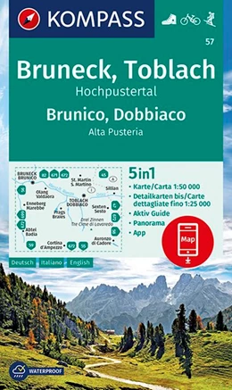 Abbildung von Kompass-Karten Gmbh | KOMPASS Wanderkarte 57 Bruneck, Toblach, Hochpustertal, Brunico, Dobbiaco, Alta Pusteria 1:50.000 | 1. Auflage | 2019 | beck-shop.de