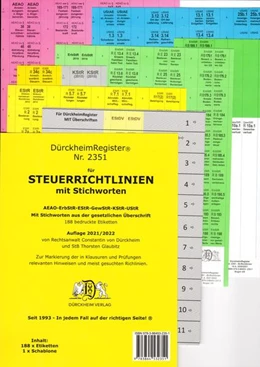 Abbildung von Glaubitz / Dürckheim | DürckheimRegister® STEUERRICHTLINIEN mit STICHWORTEN aus der gesetzlichen Überschrift | 16. Auflage | 2019 | beck-shop.de