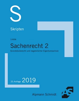 Abbildung von Lüdde | Skript Sachenrecht 2 | 20. Auflage | 2019 | beck-shop.de