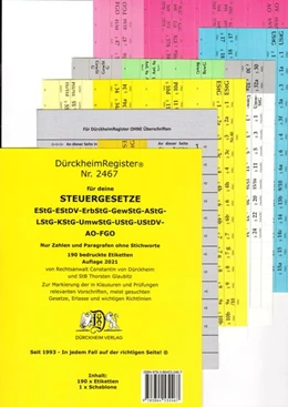 Abbildung von Glaubitz / Dürckheim | DürckheimRegister® STEUERGESETZE Zahlen und §§ | 16. Auflage | 2018 | beck-shop.de