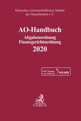 Abbildung von Deutsches Wissenschaftliches Institut Der Steuerberater E. V. | AO-Handbuch 2020 | 1. Auflage | 2020 | beck-shop.de