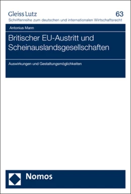 Abbildung von Mann | Britischer EU-Austritt und Scheinauslandsgesellschaften | 1. Auflage | 2019 | 63 | beck-shop.de