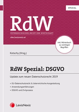 Abbildung von Kotschy | RdW Spezial: DSGVO | 1. Auflage | 2019 | beck-shop.de
