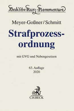 Abbildung von Schmitt | Strafprozessordnung | 63. Auflage | 2020 | beck-shop.de