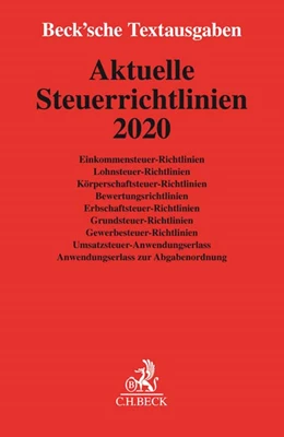 Abbildung von Aktuelle Steuerrichtlinien 2020 | 1. Auflage | 2020 | beck-shop.de