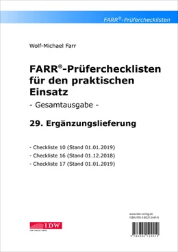 Abbildung von Farr | Farr, Prüfercheckl. 29. Erg.Lief. z. Grundwerk | 1. Auflage | 2019 | beck-shop.de