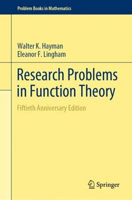 Abbildung von Hayman / Lingham | Research Problems in Function Theory | 1. Auflage | 2019 | beck-shop.de