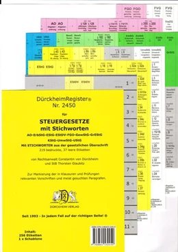 Abbildung von Glaubitz / Dürckheim | DürckheimRegister® STEUERGESETZE mit Stichworten (2021) | 16. Auflage | 2021 | beck-shop.de