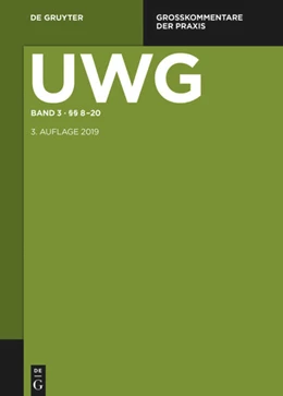 Abbildung von Obergfell / Pahlow | Gesetz gegen den unlauteren Wettbewerb: UWG. Band 3: §§ 8-20; § 23 GeschGehG; Register | 3. Auflage | 2021 | beck-shop.de