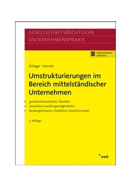 Abbildung von Ettinger / Schmitz | Umstrukturierungen im Bereich mittelständischer Unternehmen | 5. Auflage | 2019 | beck-shop.de