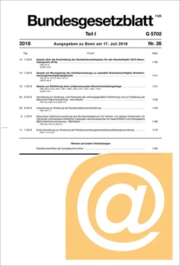 Abbildung von Bundesgesetzblatt Teil I, E-Mail-Infoservice (Jahresabonnement) | 1. Auflage | 2005 | beck-shop.de