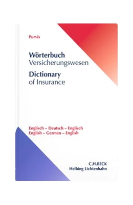Abbildung von Purvis | Fachwörterbuch Versicherungswirtschaft und Recht = Dictionary of Insurance and Insurance Law | 1. Auflage | 2026 | beck-shop.de