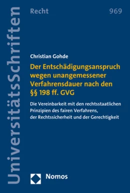 Abbildung von Gohde | Der Entschädigungsanspruch wegen unangemessener Verfahrensdauer nach den §§ 198 ff. GVG | 1. Auflage | 2020 | 969 | beck-shop.de