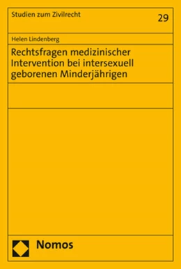 Abbildung von Lindenberg | Rechtsfragen medizinischer Intervention bei intersexuell geborenen Minderjährigen | 1. Auflage | 2020 | beck-shop.de