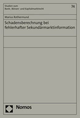 Abbildung von Rothermund | Schadensberechnung bei fehlerhafter Sekundärmarktinformation | 1. Auflage | 2020 | beck-shop.de