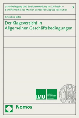 Abbildung von Bitta | Der Klageverzicht in Allgemeinen Geschäftsbedingungen | 1. Auflage | 2020 | 3 | beck-shop.de