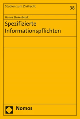 Abbildung von Stukenbrock | Spezifizierte Informationspflichten | 1. Auflage | 2020 | beck-shop.de