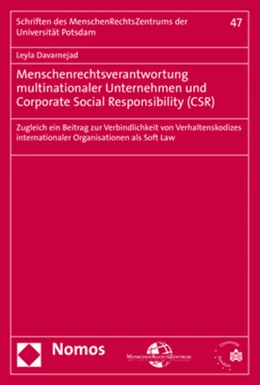 Abbildung von Davarnejad | Menschenrechtsverantwortung multinationaler Unternehmen und Corporate Social Responsibility (CSR) | 1. Auflage | 2020 | beck-shop.de