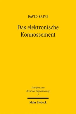 Abbildung von Saive | Das elektronische Konnossement | 1. Auflage | 2020 | 5 | beck-shop.de