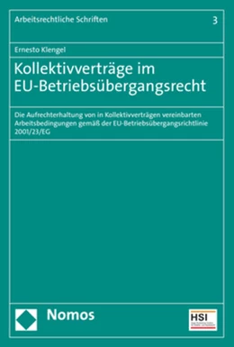 Abbildung von Klengel | Kollektivverträge im EU-Betriebsübergangsrecht | 1. Auflage | 2020 | 3 | beck-shop.de
