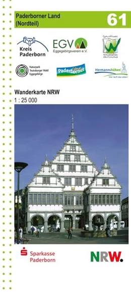 Abbildung von Geobasisdaten: Land NRW | Paderborner Land (Nordteil) Blatt 61, topographische Wanderkarte NRW | 3. Auflage | 2025 | beck-shop.de