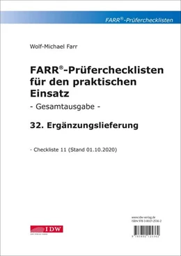 Abbildung von Farr | Farr, Prüfercheckl. 32. Erg.Lief. z. Grundwerk | 1. Auflage | 2021 | beck-shop.de