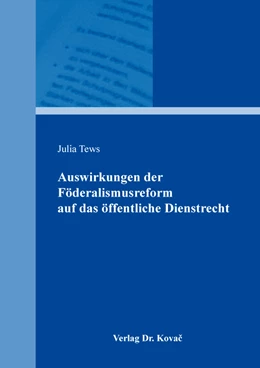 Abbildung von Tews | Auswirkungen der Föderalismusreform auf das öffentliche Dienstrecht | 1. Auflage | 2021 | 72 | beck-shop.de