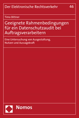 Abbildung von Bittner | Geeignete Rahmenbedingungen für ein Datenschutzaudit bei Auftragsverarbeitern | 1. Auflage | 2021 | beck-shop.de