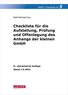 Abbildung von Farr | Farr, Checkliste 5 (Anhang der kleinen GmbH), 9. A. | 9. Auflage | 2021 | beck-shop.de