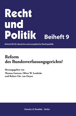 Abbildung von Gawron / Lembcke | Reform des Bundesverfassungsgerichts? | 1. Auflage | 2021 | beck-shop.de