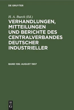 Abbildung von Bueck | August 1907 | 1. Auflage | 1908 | beck-shop.de