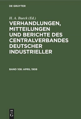 Abbildung von Bueck | April 1908 | 1. Auflage | 1909 | beck-shop.de