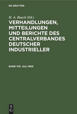 Abbildung von Bueck | Juli 1906 | 1. Auflage | 1907 | beck-shop.de