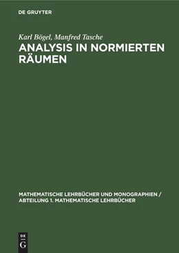 Abbildung von Tasche / Bögel | Analysis in Normierten Räumen | 1. Auflage | 1975 | beck-shop.de