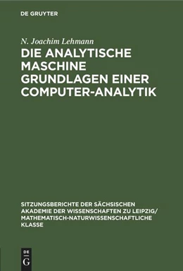 Abbildung von Lehmann | Die analytische Maschine Grundlagen einer Computer-Analytik | 1. Auflage | 1986 | beck-shop.de