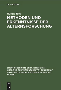 Abbildung von Ries | Methoden und Erkenntnisse der Alternsforschung | 1. Auflage | 1987 | beck-shop.de
