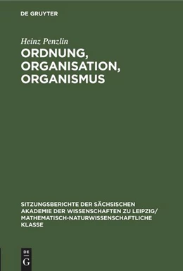 Abbildung von Penzlin | Ordnung, Organisation, Organismus | 1. Auflage | 1989 | beck-shop.de