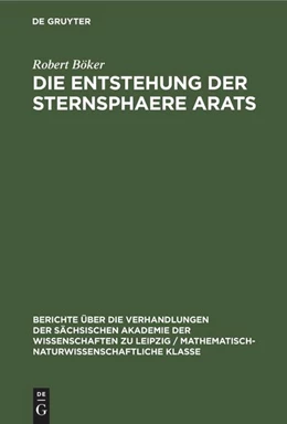 Abbildung von Böker | Die Entstehung der Sternsphaere Arats | 1. Auflage | 1953 | beck-shop.de