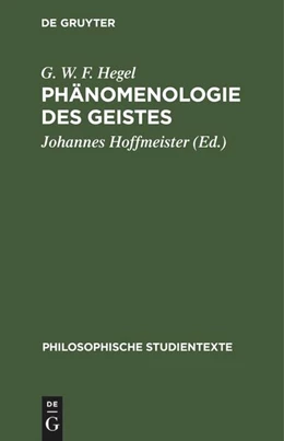 Abbildung von Hegel / Hoffmeister | Phänomenologie des Geistes | 1. Auflage | 1965 | beck-shop.de
