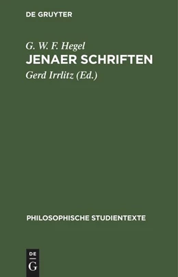 Abbildung von Hegel / Irrlitz | Jenaer Schriften | 1. Auflage | 1973 | beck-shop.de