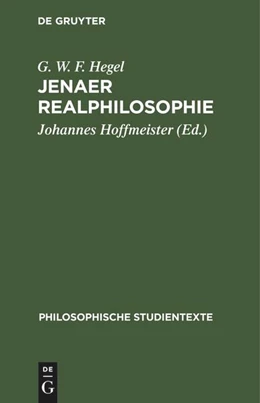 Abbildung von Hegel / Hoffmeister | Jenaer Realphilosophie | 1. Auflage | 1970 | beck-shop.de
