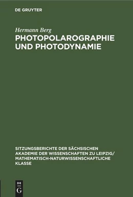 Abbildung von Berg | Photopolarographie und Photodynamie | 1. Auflage | 1976 | beck-shop.de
